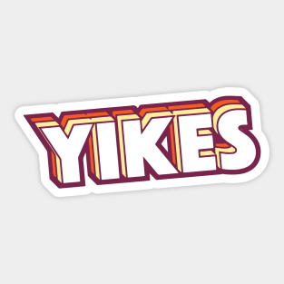 Retro Yikes Word Art with Stripes Sticker